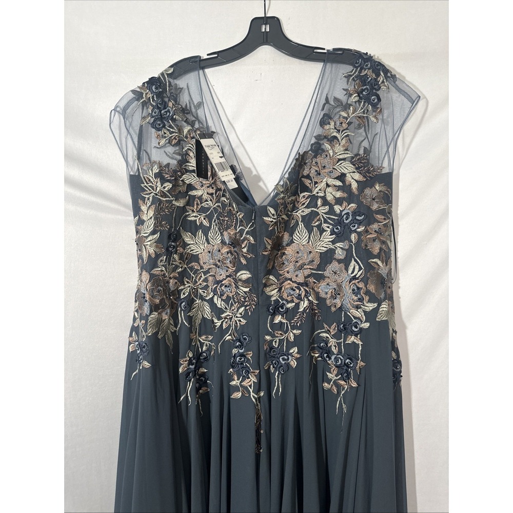 NWT$955 Alexander by Daymor Couture [ 20 ] Floral embroidered Chiffon Gown S1986 - Picture 12 of 13